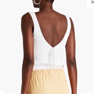 Vince White Sweater Ribbed Tank Top